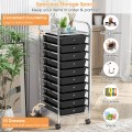 Rolling Storage Cart Organizer with 10 Compartments and 4 Universal Casters - Gallery View 26 of 66